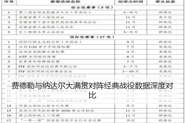 费德勒与纳达尔大满贯对阵经典战役数据深度对比